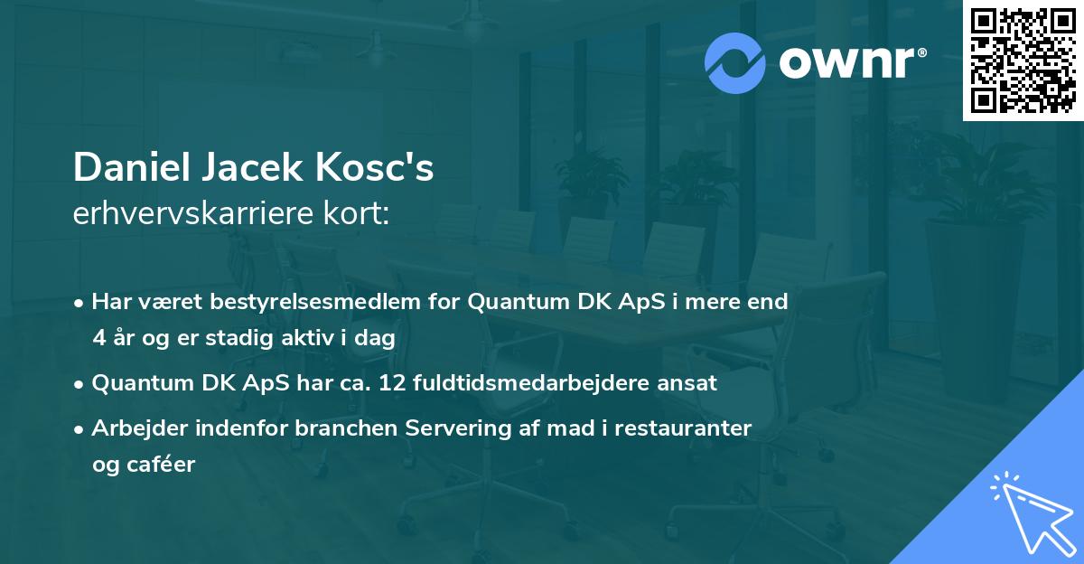 Daniel Jacek Kosc's erhvervskarriere kort