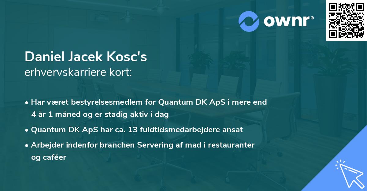 Daniel Jacek Kosc's erhvervskarriere kort