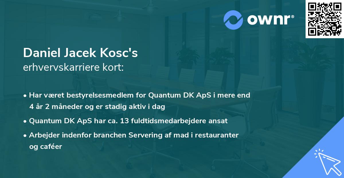 Daniel Jacek Kosc's erhvervskarriere kort