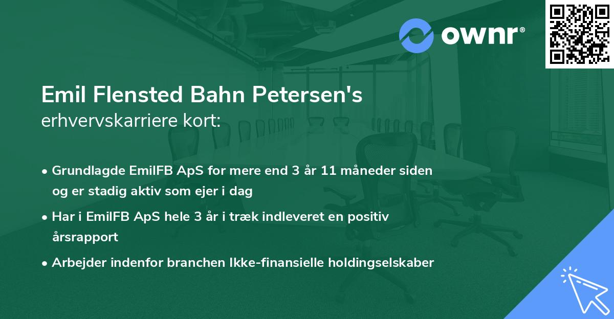 Emil Flensted Bahn Petersen's erhvervskarriere kort