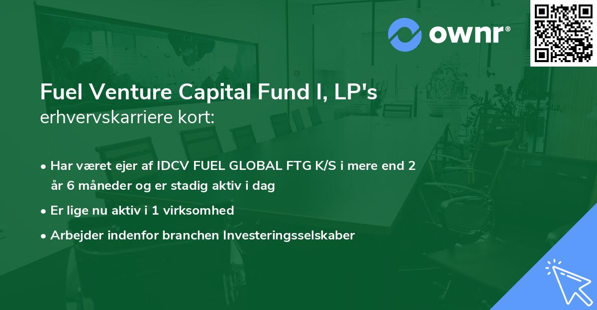 Fuel Venture Capital Fund I, LP's erhvervskarriere kort