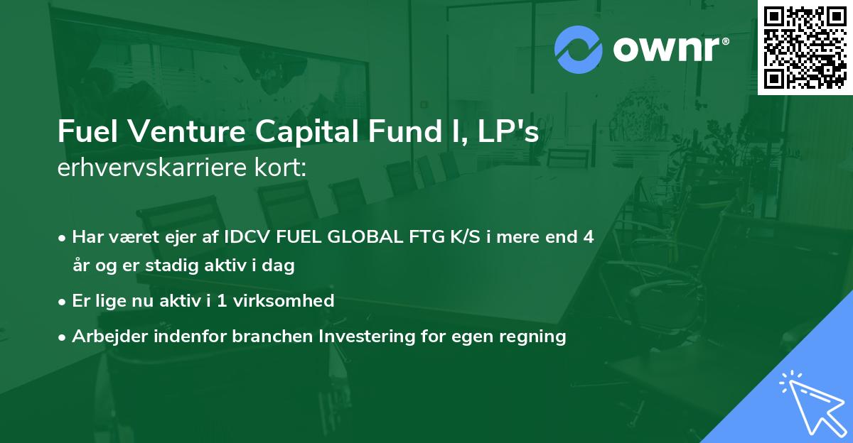 Fuel Venture Capital Fund I, LP's erhvervskarriere kort