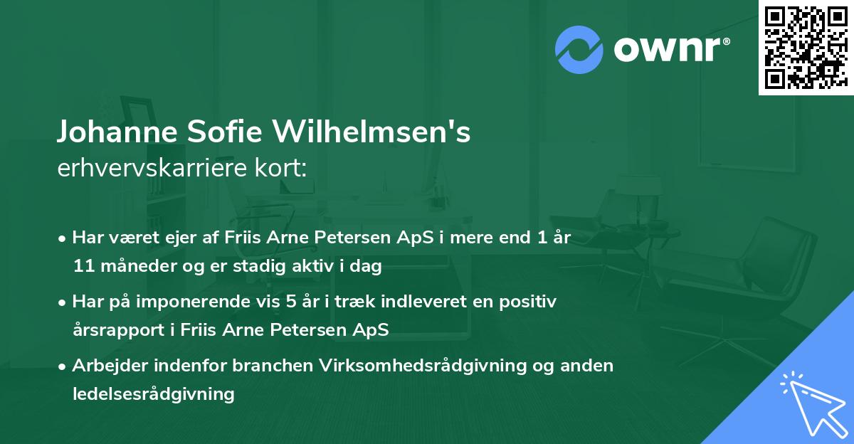 Johanne Sofie Wilhelmsen's erhvervskarriere kort
