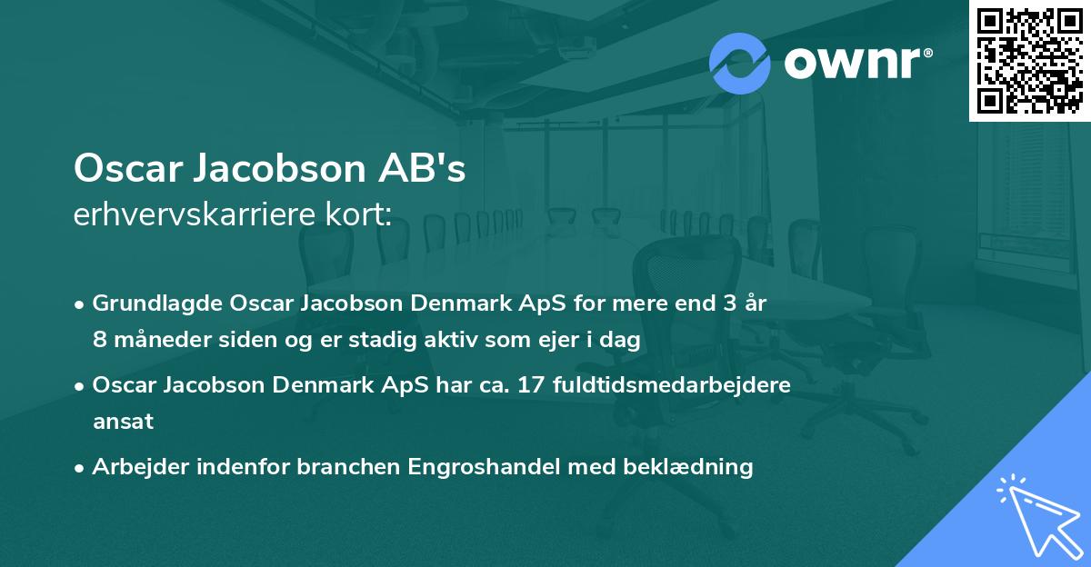 Oscar Jacobson AB's erhvervskarriere kort