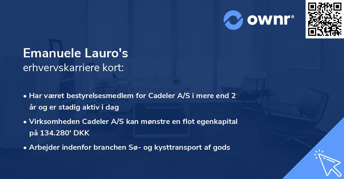 Emanuele Lauro's erhvervskarriere kort