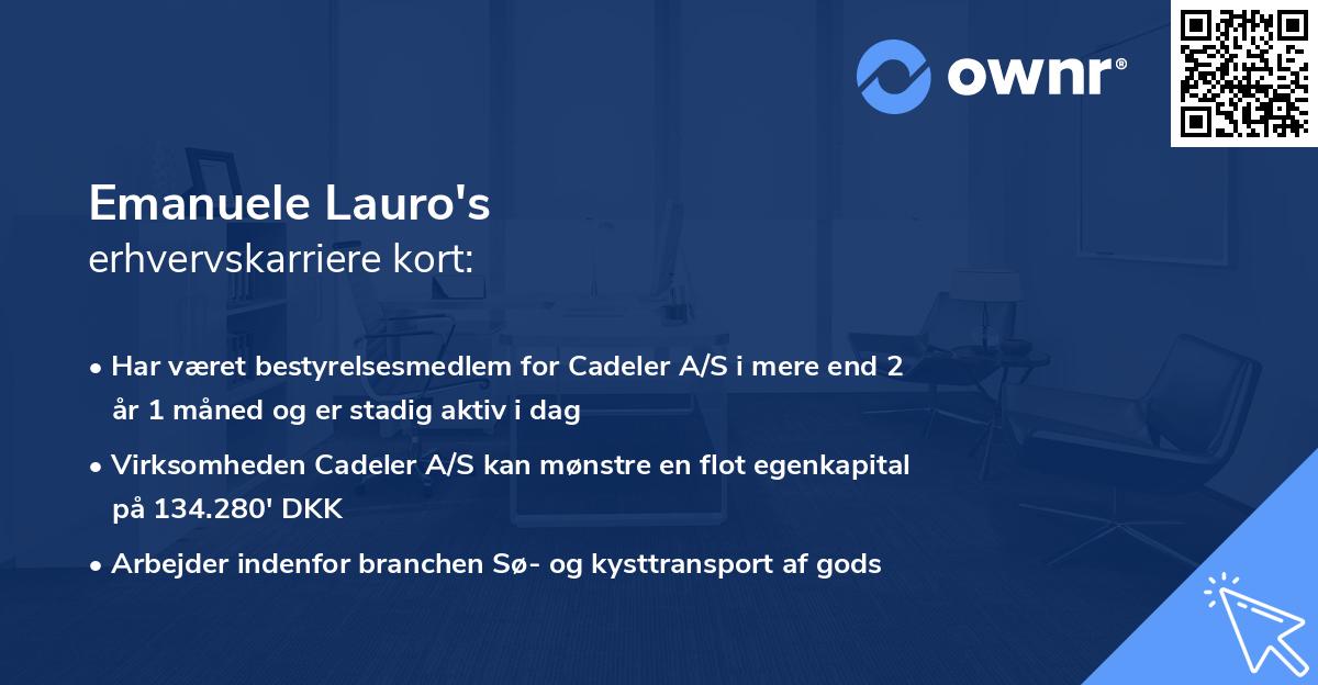 Emanuele Lauro's erhvervskarriere kort