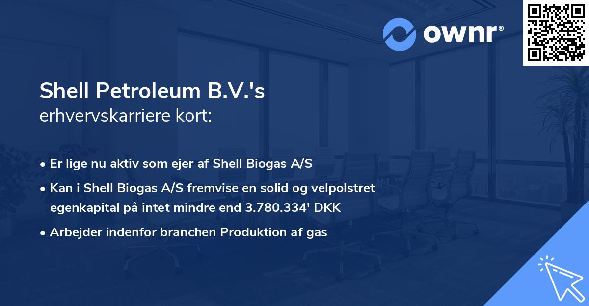 Shell Petroleum B.V.'s erhvervskarriere kort