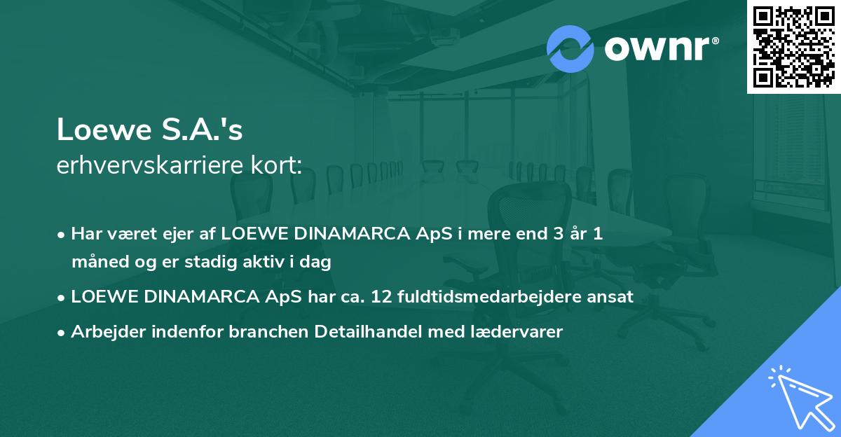 Loewe S.A.'s erhvervskarriere kort