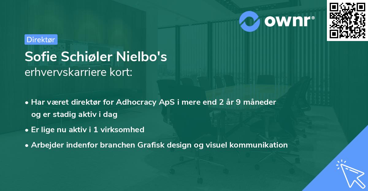 Sofie Schiøler Nielbo's erhvervskarriere kort