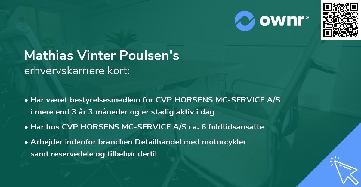 Mathias Vinter Poulsen's erhvervskarriere kort