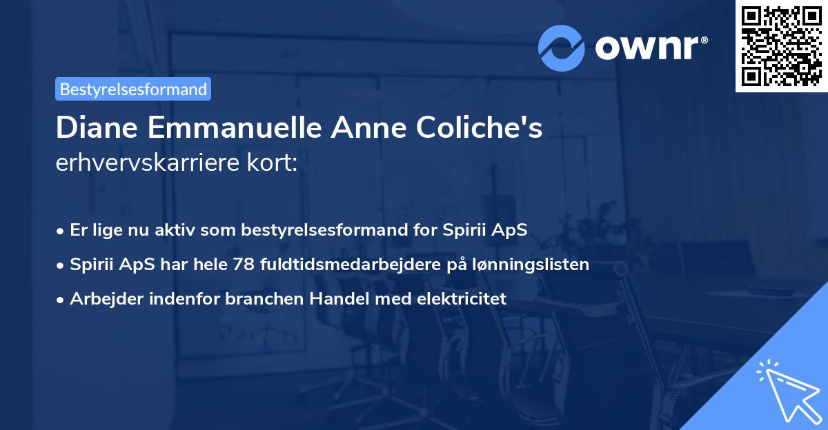 Diane Emmanuelle Anne Coliche's erhvervskarriere kort