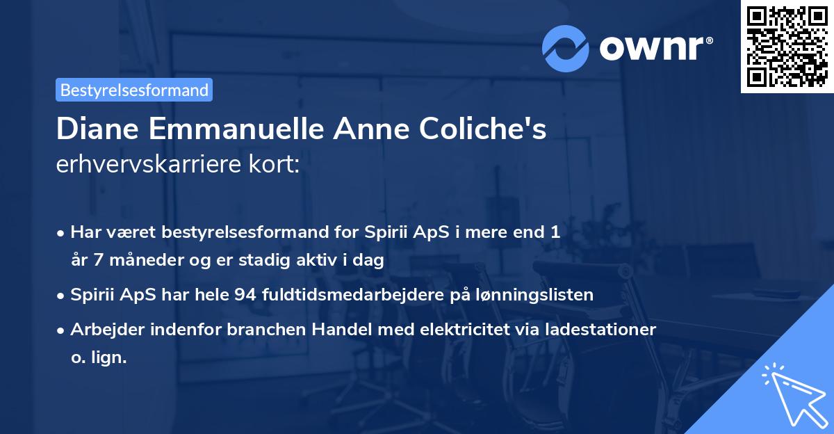 Diane Emmanuelle Anne Coliche's erhvervskarriere kort