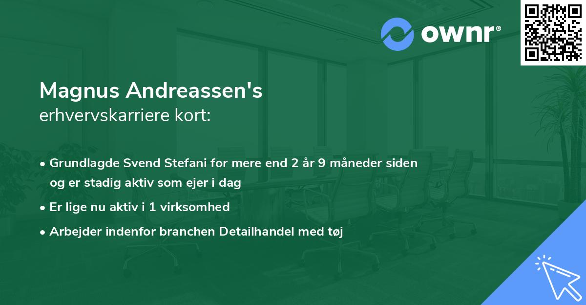 Magnus Andreassen's erhvervskarriere kort