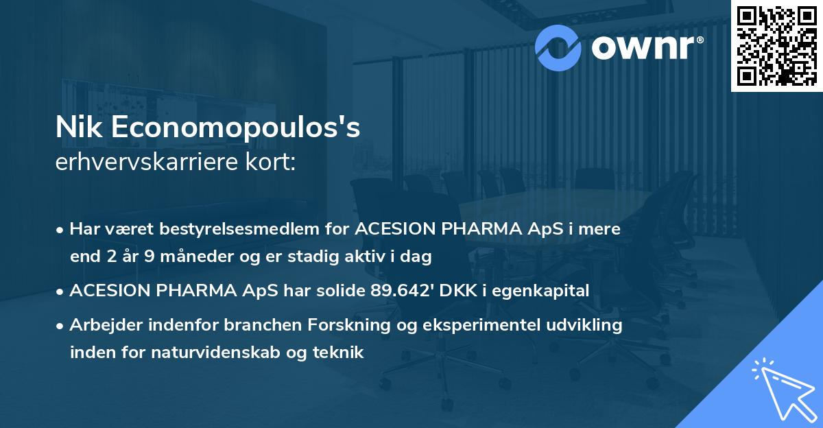 Nik Economopoulos's erhvervskarriere kort