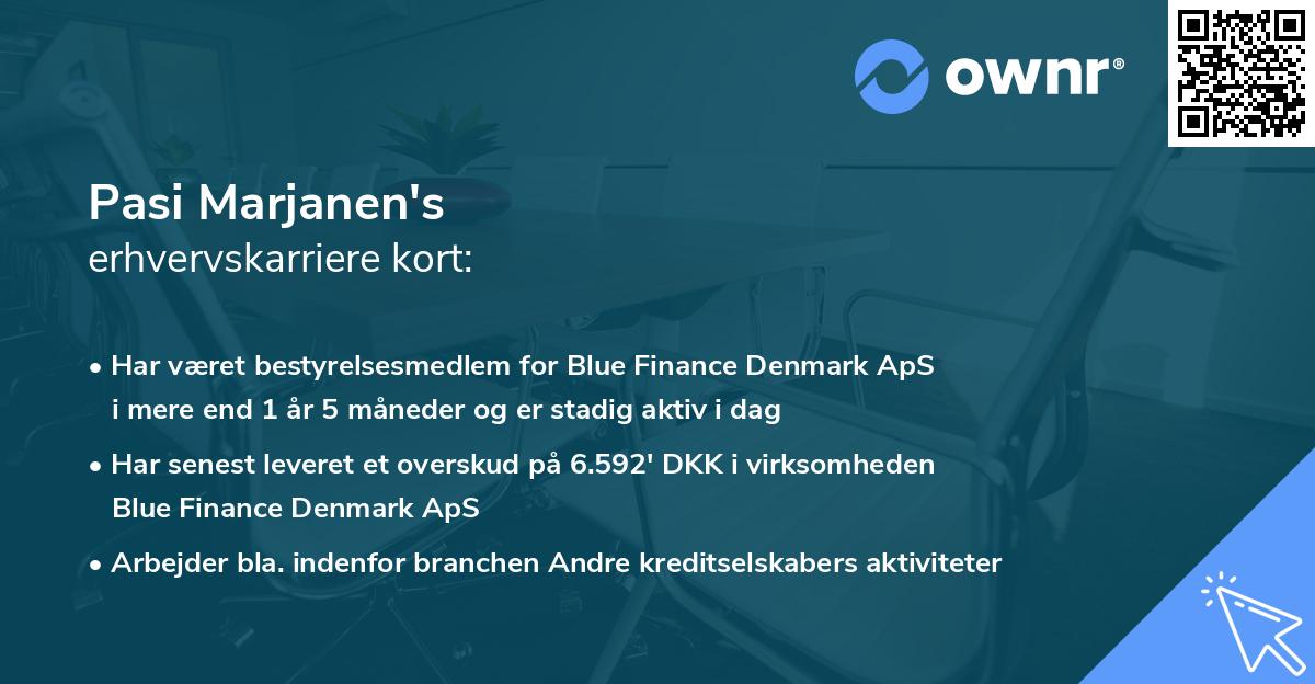 Pasi Marjanen's erhvervskarriere kort