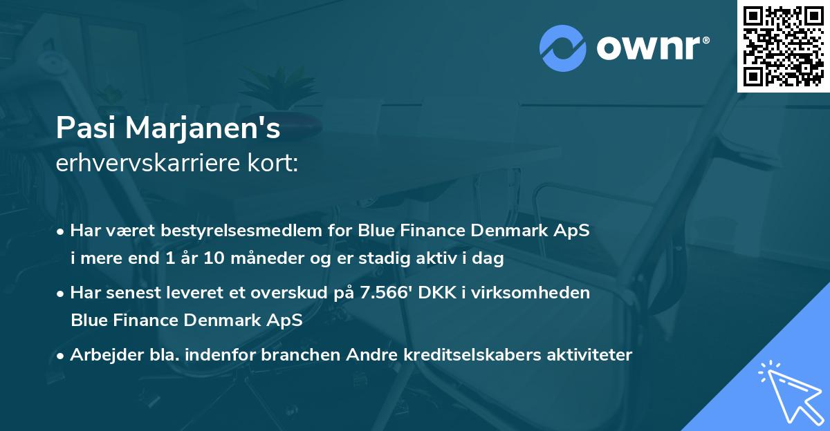 Pasi Marjanen's erhvervskarriere kort