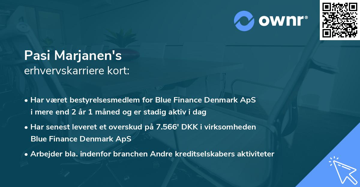 Pasi Marjanen's erhvervskarriere kort