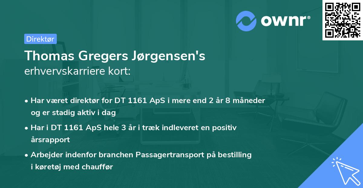 Thomas Gregers Jørgensen's erhvervskarriere kort