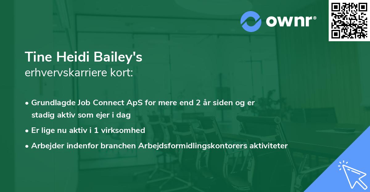 Tine Heidi Bailey's erhvervskarriere kort