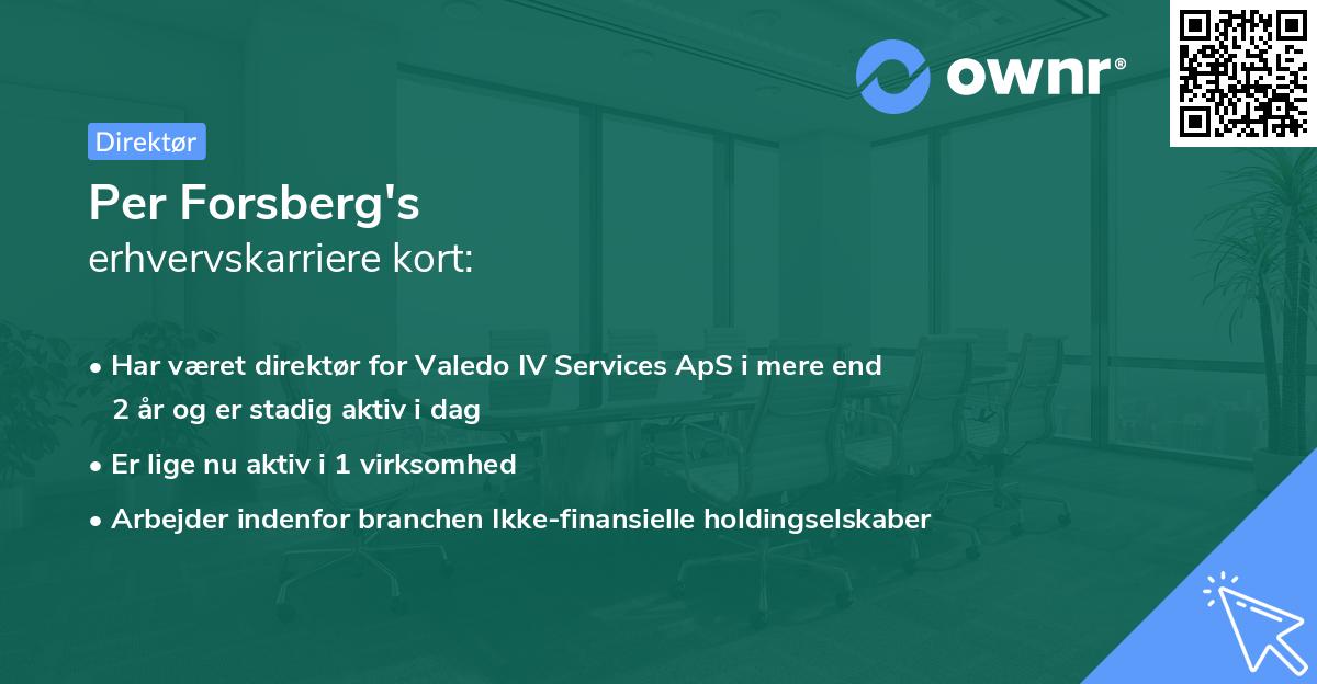 Per Forsberg's erhvervskarriere kort
