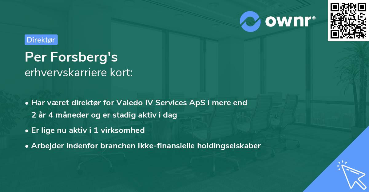 Per Forsberg's erhvervskarriere kort