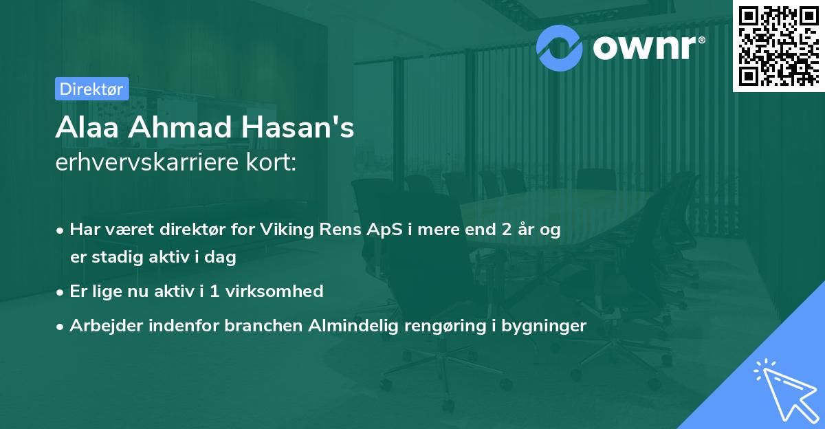 Alaa Ahmad Hasan's erhvervskarriere kort