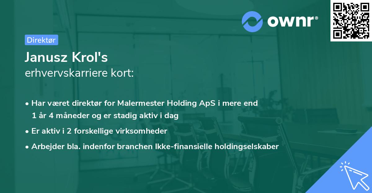 Janusz Krol's erhvervskarriere kort