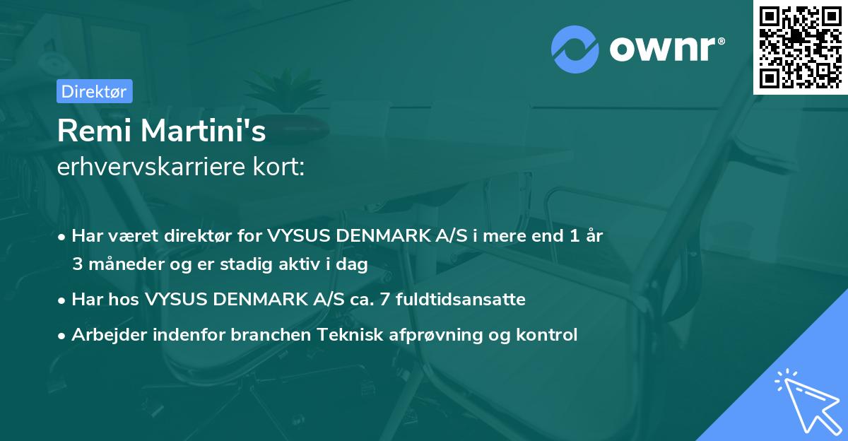 Remi Martini's erhvervskarriere kort