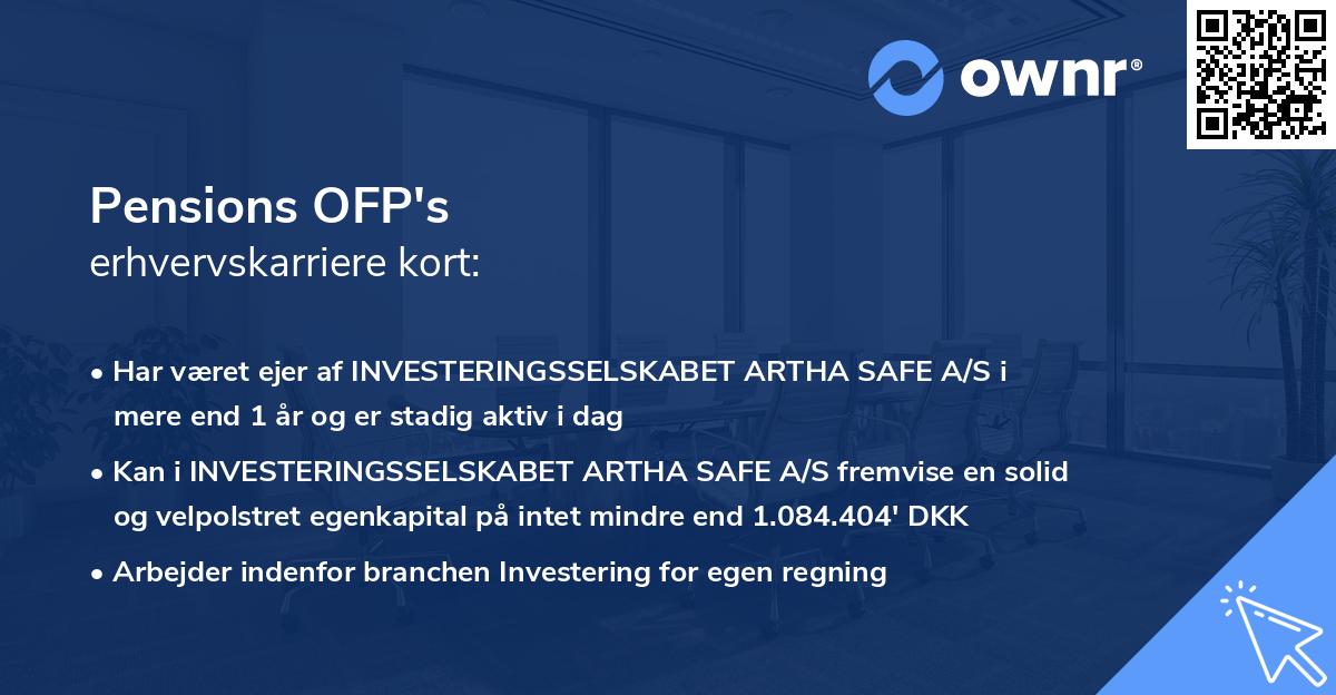 Pensions OFP's erhvervskarriere kort
