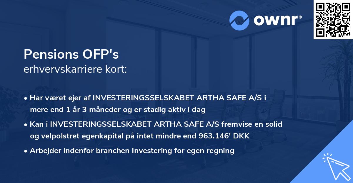 Pensions OFP's erhvervskarriere kort