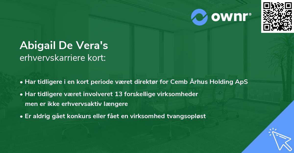 Abigail De Vera's erhvervskarriere kort