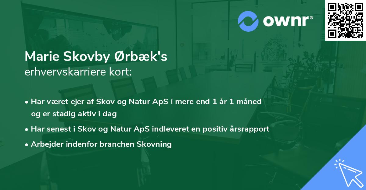 Marie Skovby Ørbæk's erhvervskarriere kort