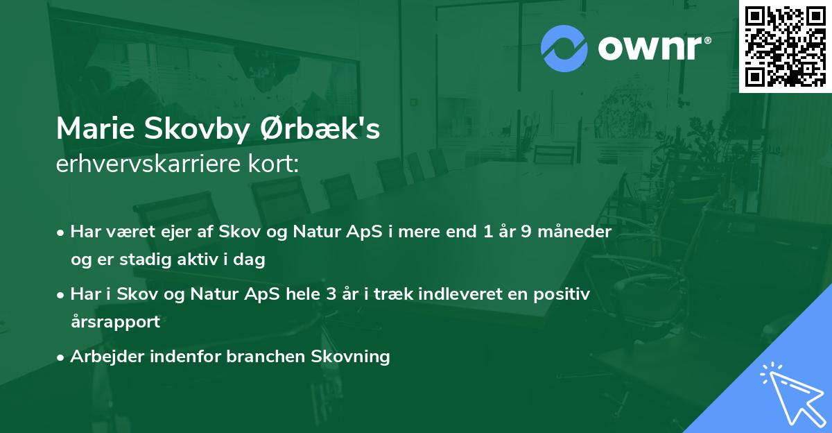 Marie Skovby Ørbæk's erhvervskarriere kort