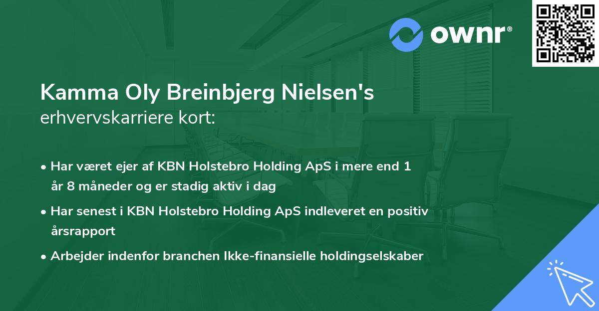 Kamma Oly Breinbjerg Nielsen's erhvervskarriere kort