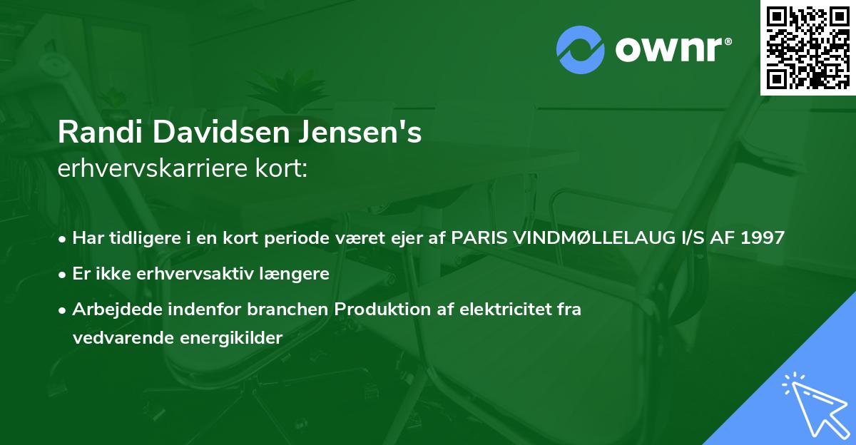 Randi Davidsen Jensen's erhvervskarriere kort