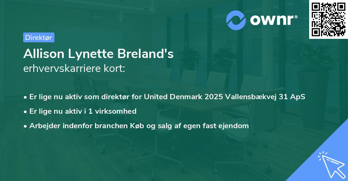 Allison Lynette Breland's erhvervskarriere kort