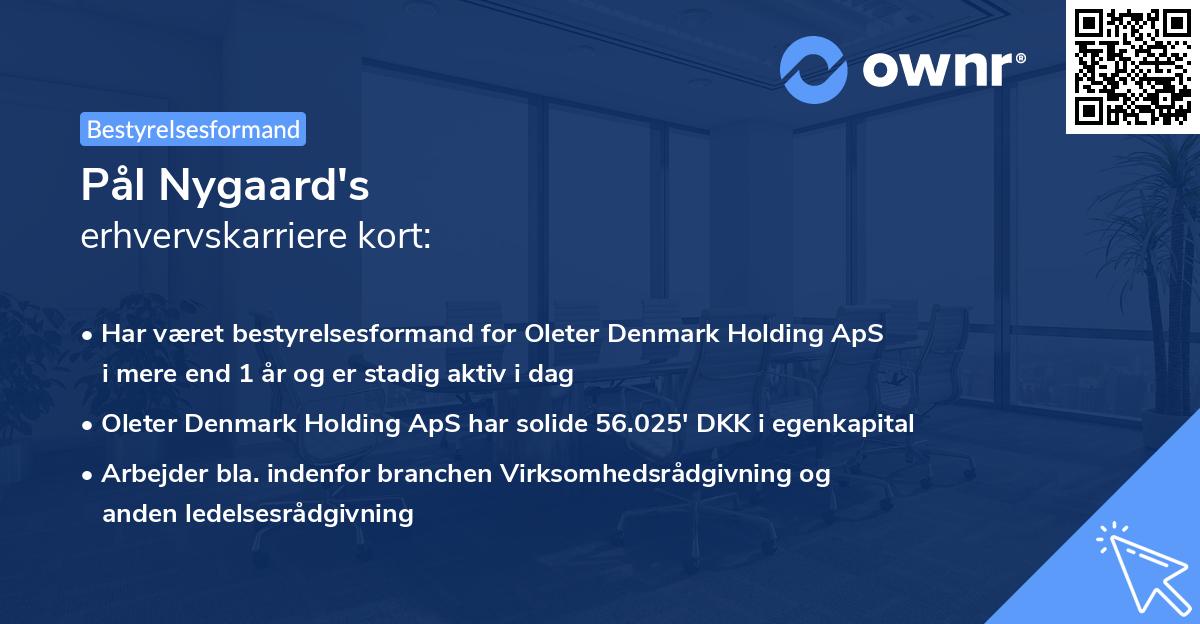 Pål Nygaard's erhvervskarriere kort