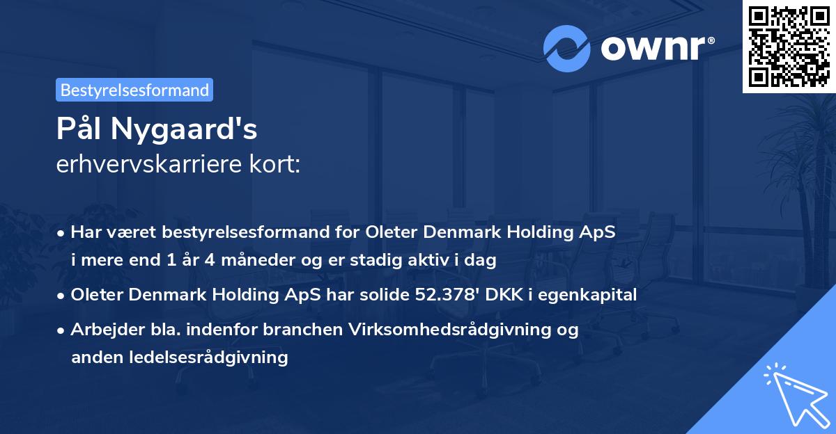 Pål Nygaard's erhvervskarriere kort
