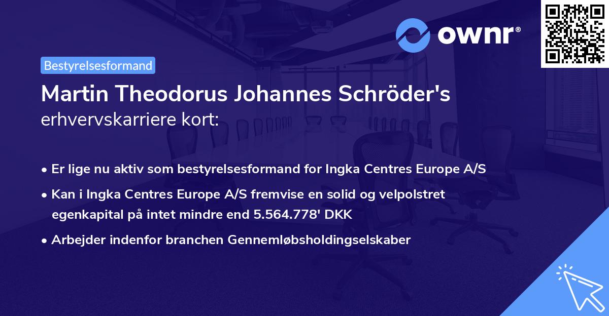 Martin Theodorus Johannes Schröder's erhvervskarriere kort