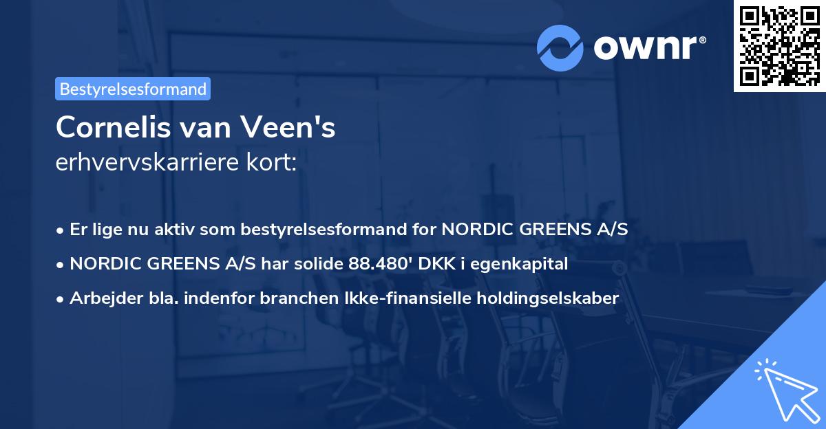 Cornelis van Veen's erhvervskarriere kort