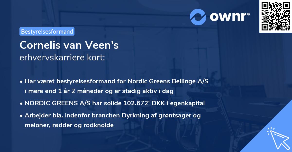 Cornelis van Veen's erhvervskarriere kort