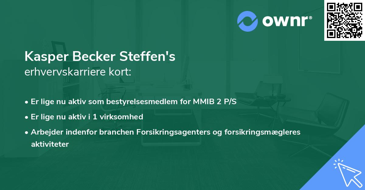 Kasper Becker Steffen's erhvervskarriere kort
