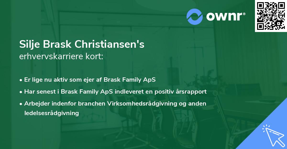 Silje Brask Christiansen's erhvervskarriere kort