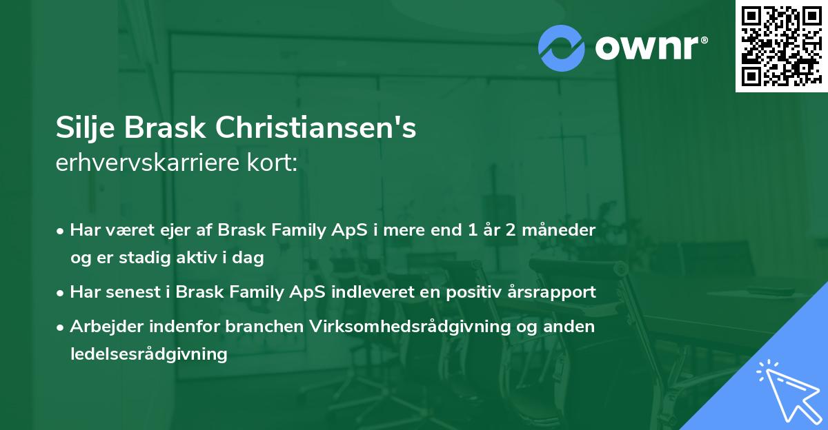 Silje Brask Christiansen's erhvervskarriere kort