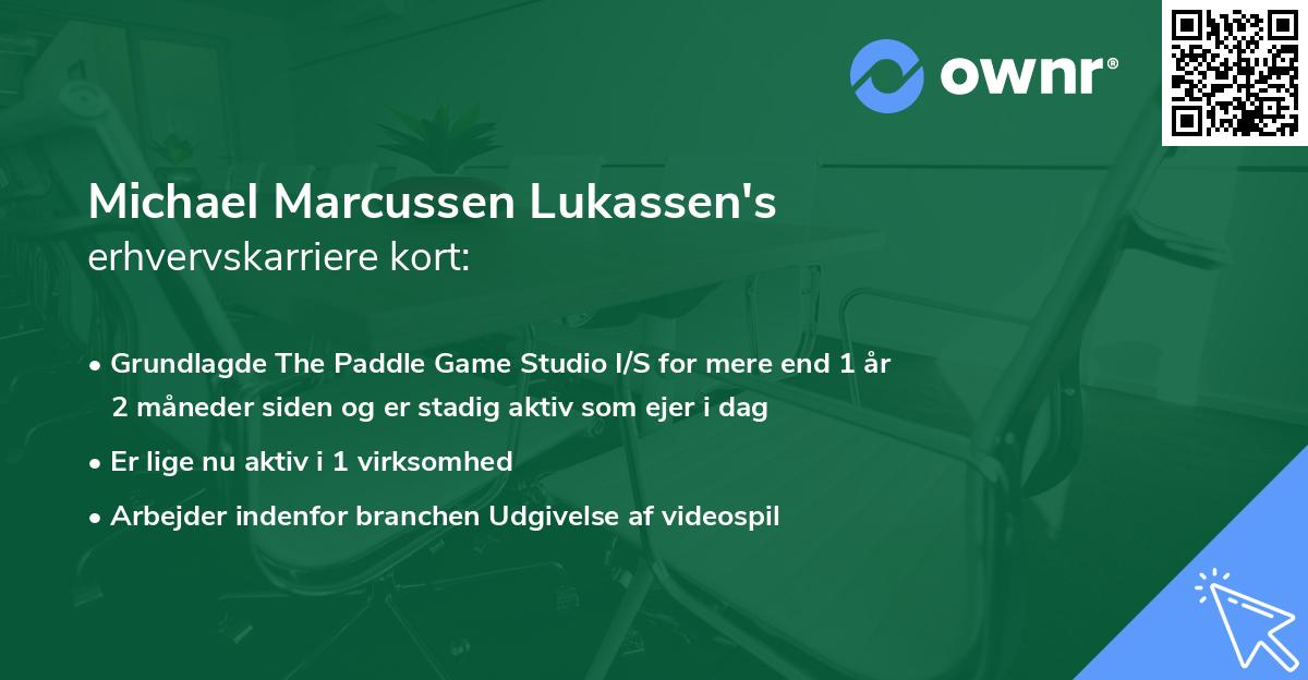 Michael Marcussen Lukassen's erhvervskarriere kort