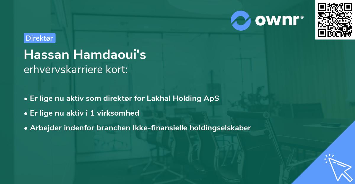 Hassan Hamdaoui's erhvervskarriere kort
