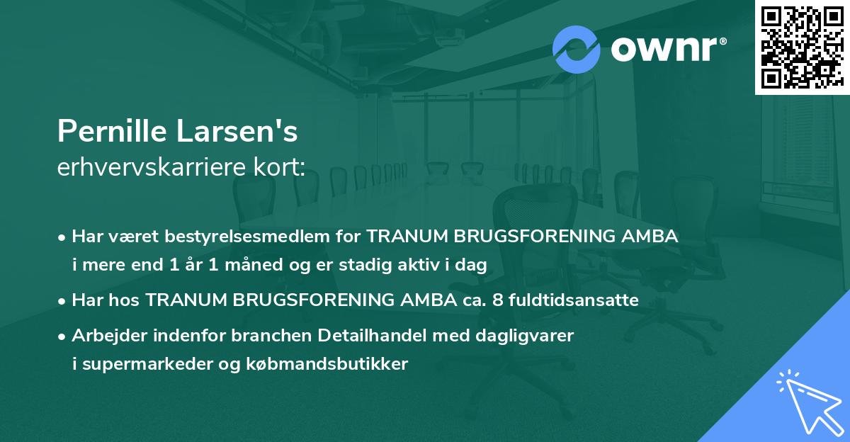 Pernille Larsen's erhvervskarriere kort