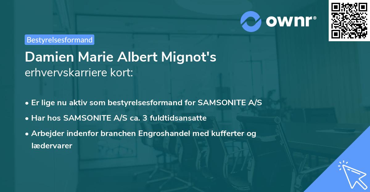 Damien Marie Albert Mignot's erhvervskarriere kort