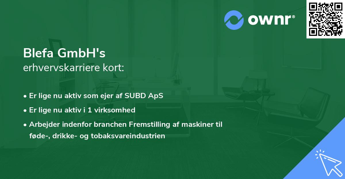 Blefa GmbH's erhvervskarriere kort