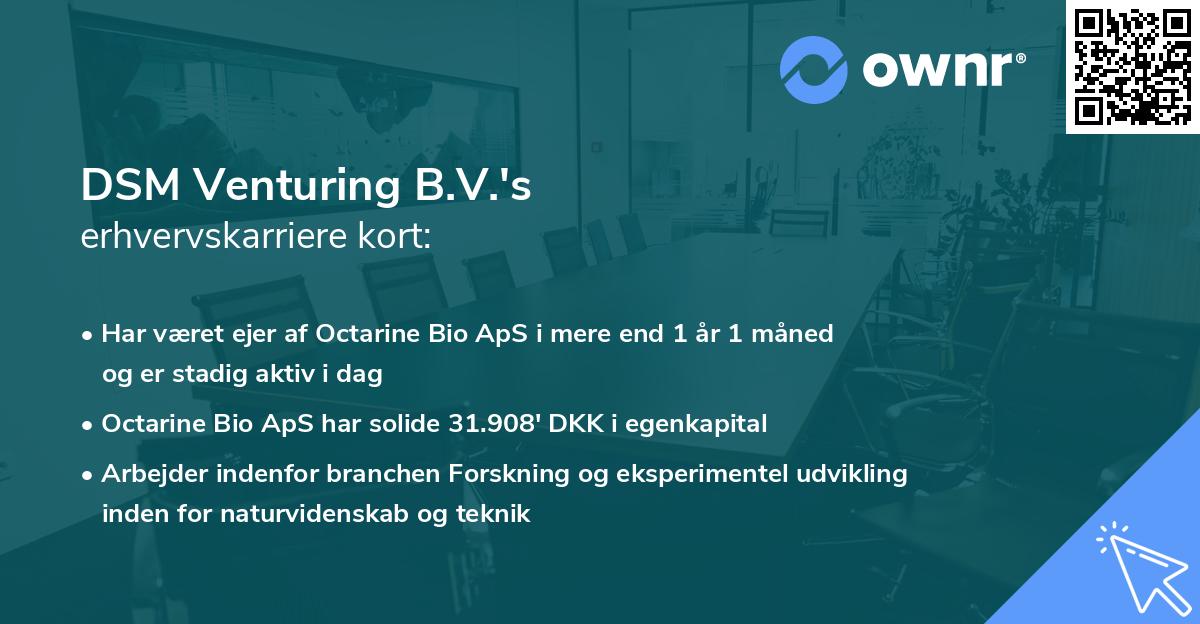 DSM Venturing B.V.'s erhvervskarriere kort